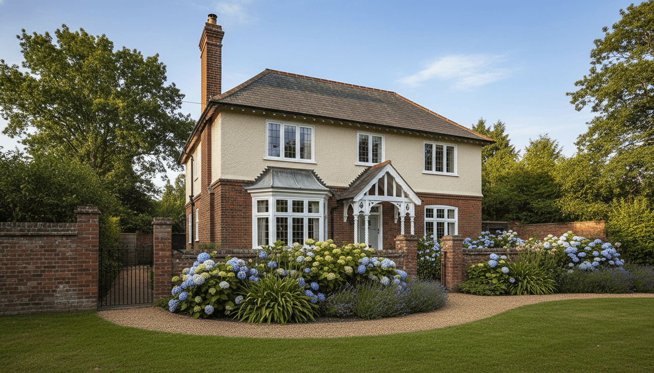 Edwardian semi-detached house with front garden — English auction property